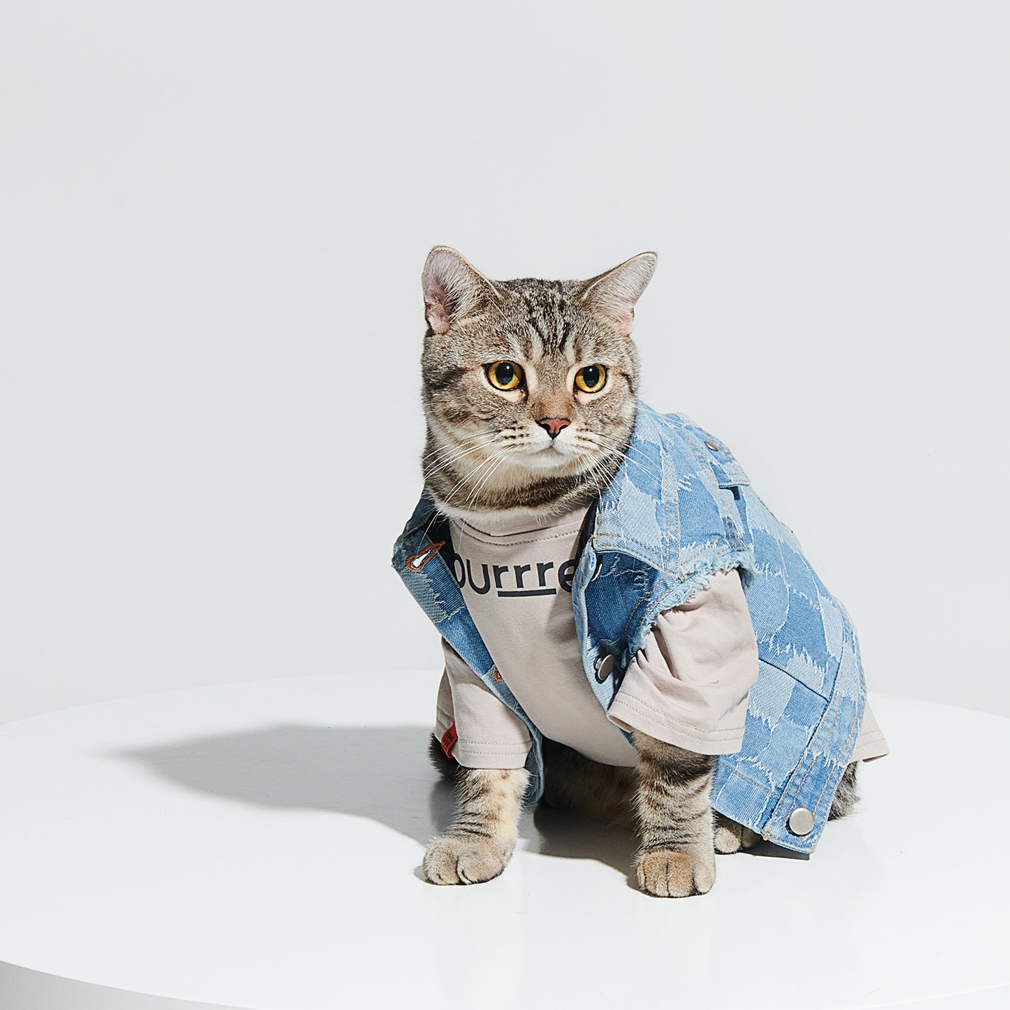 R³ Distressed Patchwork Denim Jacket