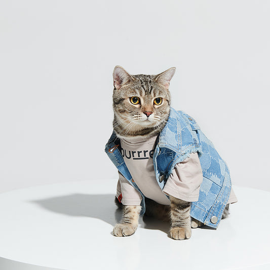 R³ Distressed Patchwork Denim Jacket