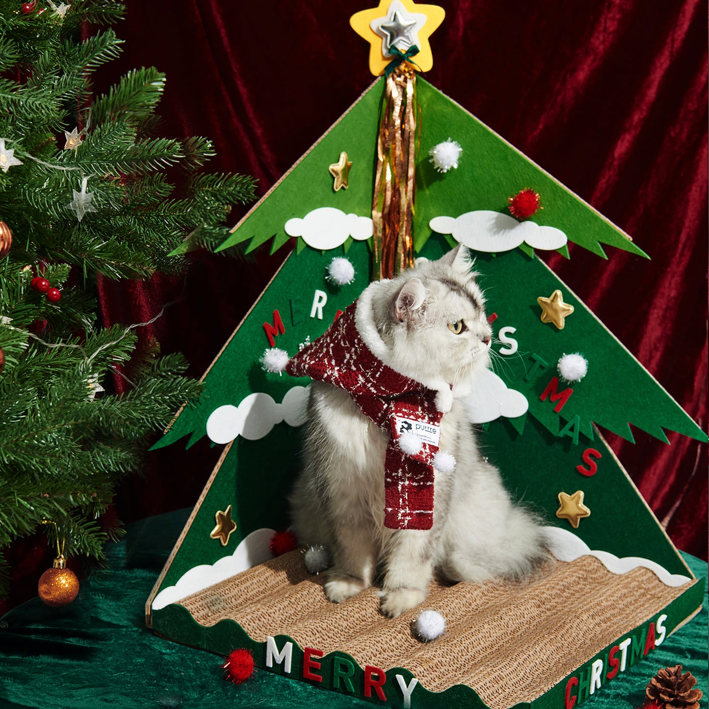 3D Christmas Tree Cat Scratcher - Purrre.ca