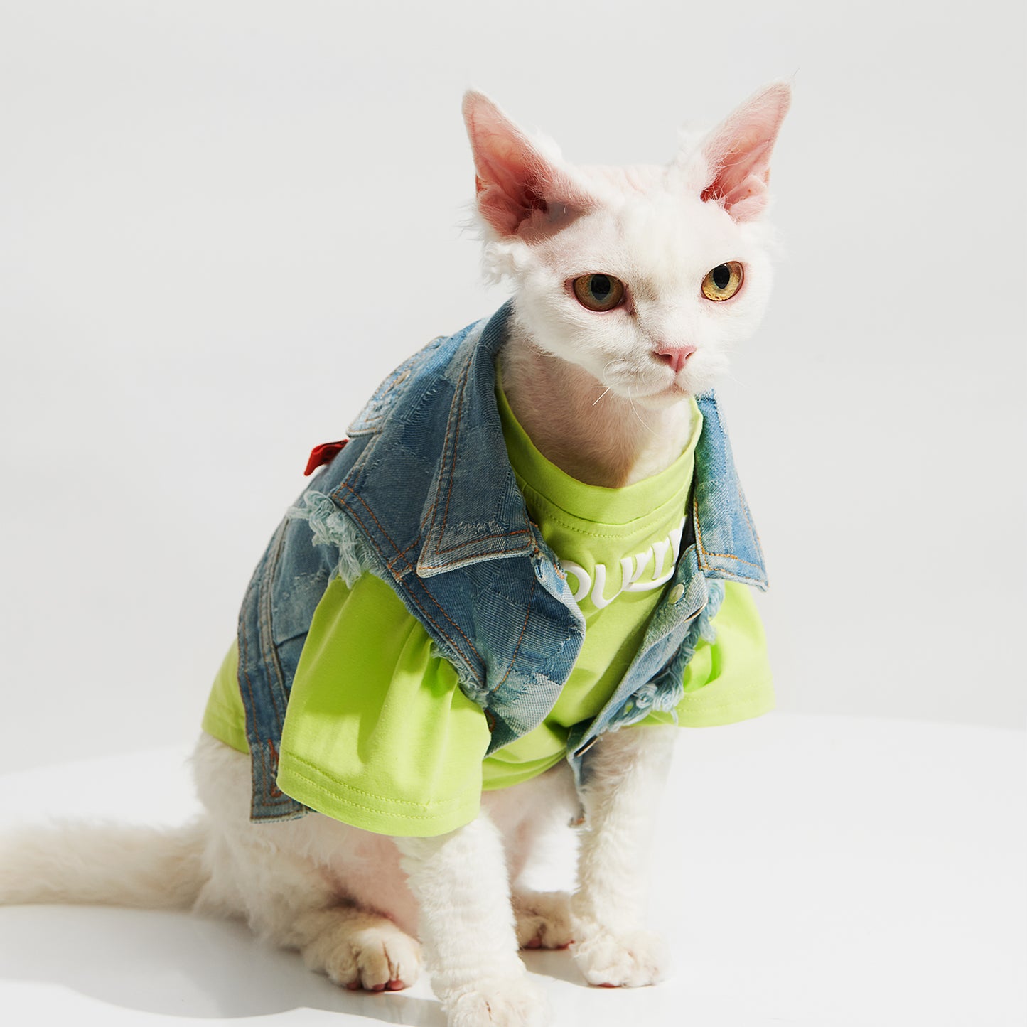 R³ Distressed Patchwork Denim Jacket