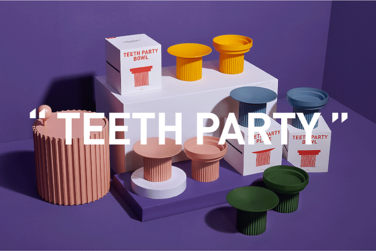 Teeth Party Bowl - Coral Pink - Purrre